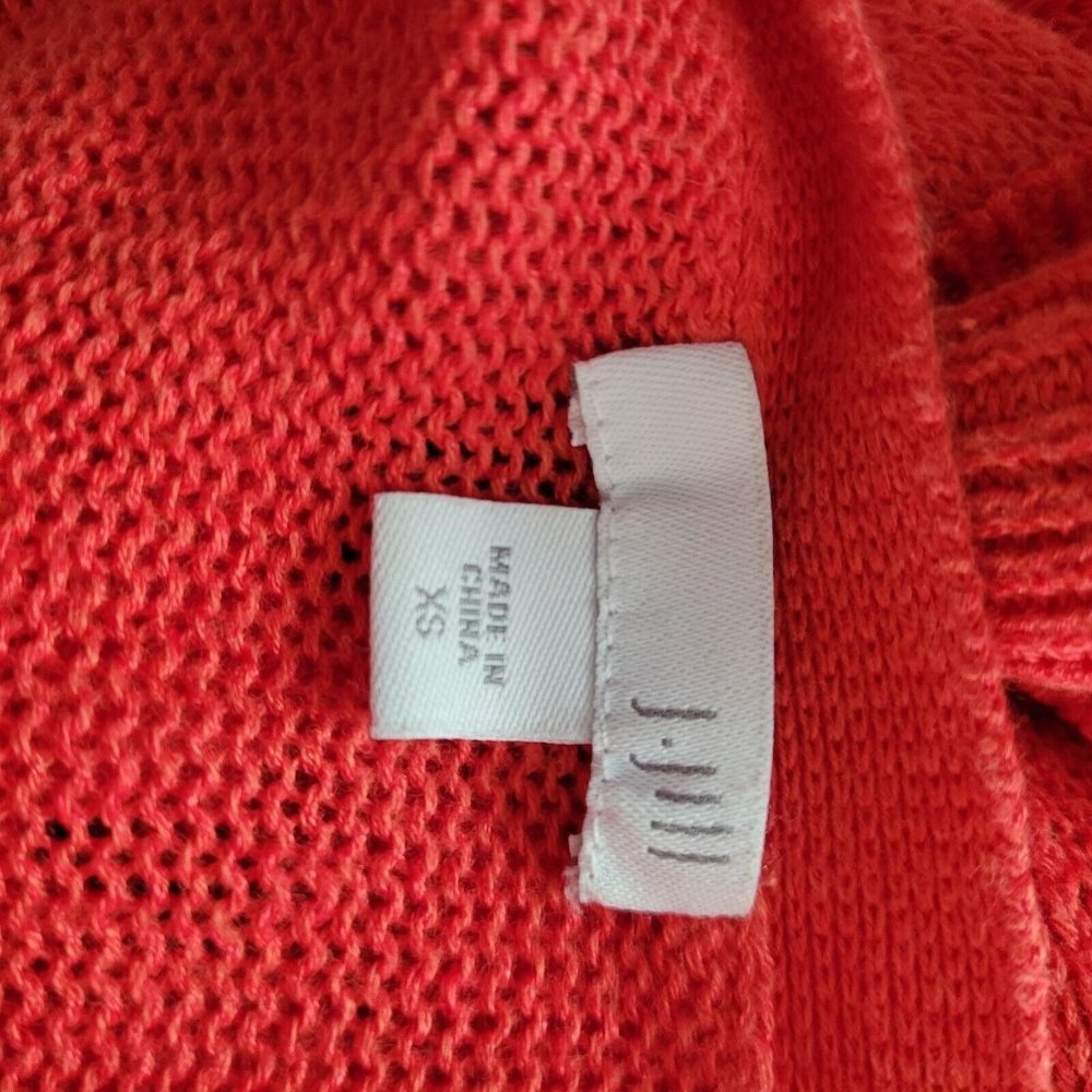 J Jill Coral Salmon Pink V Neck Cardigan Sweater Small XS Linen - Picture 4 of 6